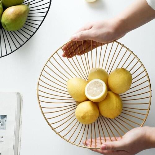New Hot Creative Irregular Desktop Fruit Basket Kitchen Iron Snacks Candy Storage Basket Fruit Plate Table Sundries Organizer