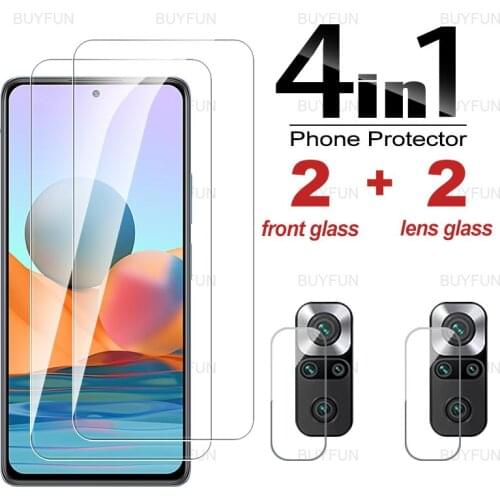 For Xiaomi Redmi Note 10 Pro 4in1 Front Tempered Glass for redmi note 9 8 T Pro Max for Redmi 9T 9A 9C 8A Lens protective glass