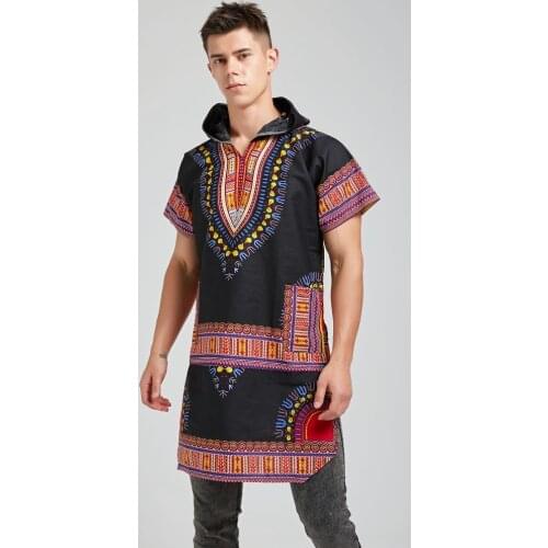 Unisex 100% Cotton Long Plus size Dashiki African Ankara Ethnic Kitenge Tribal Black Shirt 2019