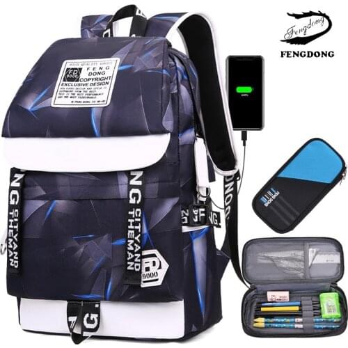 Printed Backpack Junior High School Students Schoolbag Large Capacity School Bags For Teenager Boys 2021 Men Travel Bagpack sac