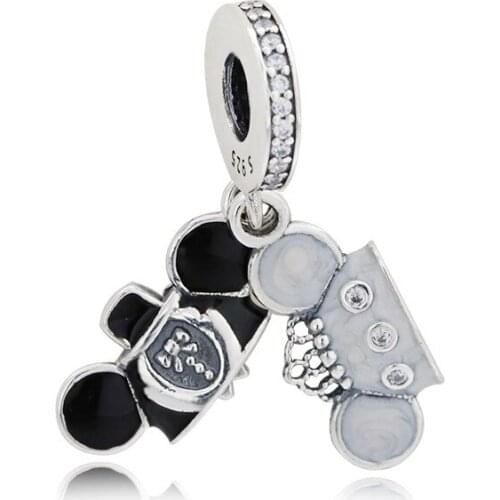 925 Sterling Silver Charms Cartoon Mouse Hat Pendant Charm Fit Pandora Bead Bracelet & Necklace Fine Jewelry Making for Women