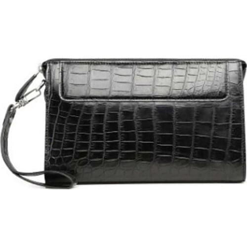 LINSHE crocodile men handbags male Genuine crocodile leather large capacity business envelope bag men clutch bag