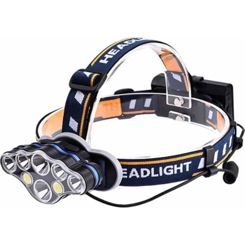 LED Headlight T6+COB Long-range Head-mounted Searchlight USB Rechargeable Battery Outdoor Riding Fishing Camping Emergency Light