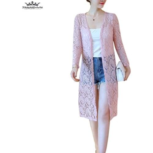 Tnlnzhyn 2019 Summer Women Sun Protection clothing Casual V-neck Long Sleeve Sun Protection Shirts loose thin Coat lace Cardigan