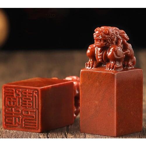 Chinese Traditional Style Brave Troops Design Custom Name Stamp With Storage Box Inkpad For Calligraphy Painting Personal Seal