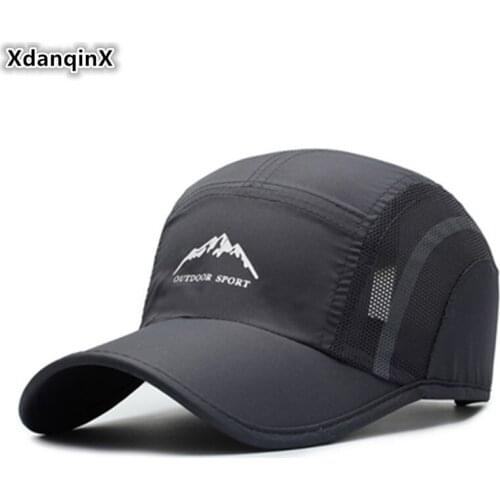 XdanqinX Unisex Mesh Ventilation Hat Mens Breathable Baseball Caps Adjustable Head Size Womens Ponytail Sports Snapback Cap