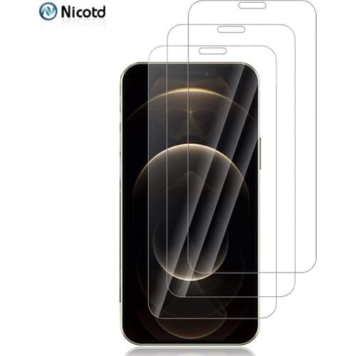 3Pcs/Lot Tempered Glass Screen Protector For iPhone 12 Pro Max HD Transparent Protective Glass for iPhone 11 12 Pro Max 12 mini