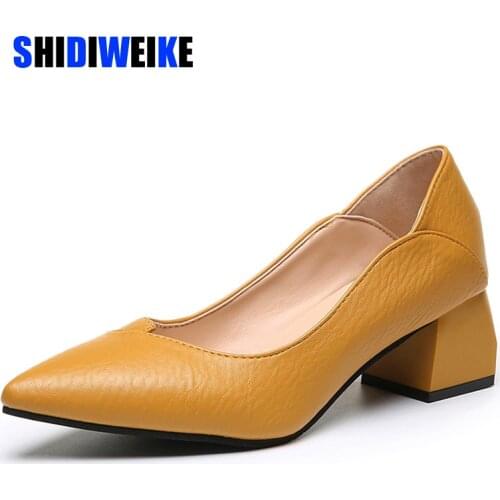 4 Color Office Ladies Pumps Hot Sale Spring Party Wedding High Heel Shoes Woman Pointed Toe Retro Pumps Size 34-40 AB246