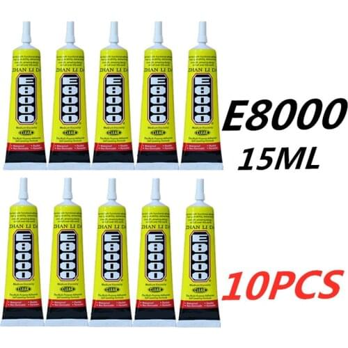 10pcs E8000 15ml Strong Liquid Glue Clothes Fabric Clear Leather Adhesive Jewelry Stationery Phone Screen Instant Earphone