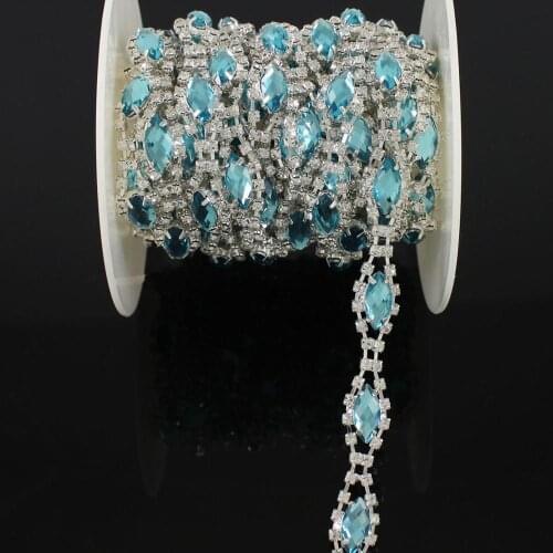 10Yards Glass Sewing Rhinestone Trimming Wedding Decoration Clear Crystals Stone Applique DIY Belt Garment Accessories