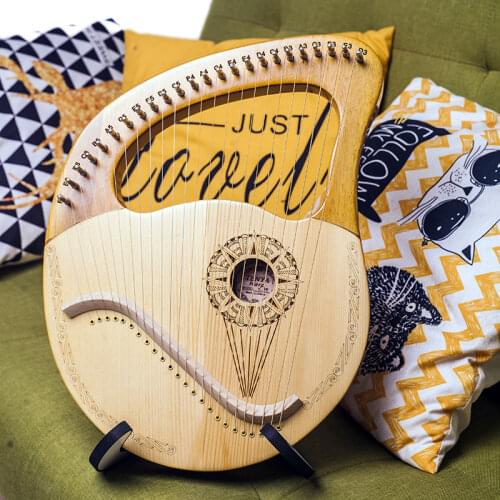 Music Kit Instrument Harp Holy Lyre Small Lyra Vgreek Wood Solid Wood Mahogany Frends Jews Notes Lalat Musik Home Decor HX50SQ