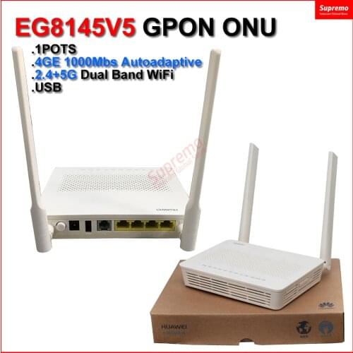 Brand 100% NEW EG8145V5 1POTS+4GE+Wi-Fi+USB Dual Band 5G WIFI ONT GPON ONU AND APC INTERFACE Optical Network Terminal ONU ONT