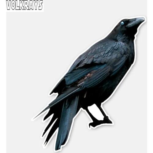Volkrays Personality Car Sticker Unique Raven Accessories Reflective PVC Decal for Land Rover Seat Leon Opel Astra H,14cm*12cm