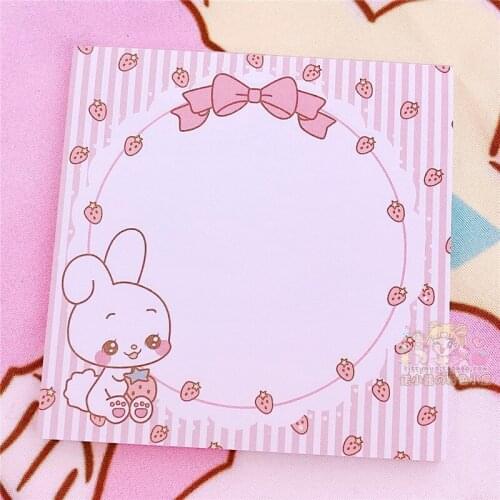 50 sheets Kawaii Bear Rabbit Pink Memo Pad Sticky Notepad Paper Bookmarks Girl Gift School Office Supplies Creative Stationery