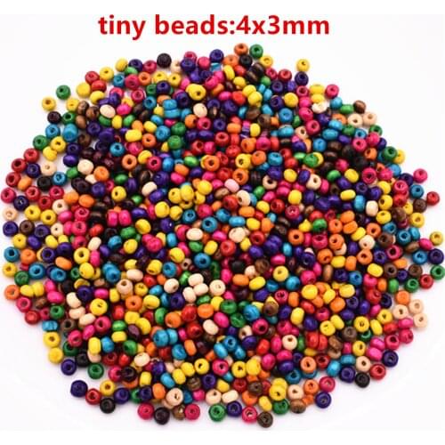 4mm 1000pcs/lot Mixed Colors Tiny Wooden Beads Loose Beads For Making Bracelet Necklace DIY Handmade Jewelry Accessories