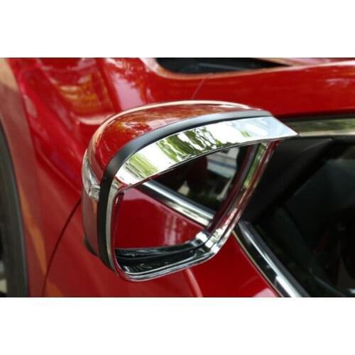 Chrome ABS 2Pcs Car Exterior Rearview Mirror Rain Eyebrow Frame Trim Sticker For Nissan X-Trail 2014 2015 2016 Covers