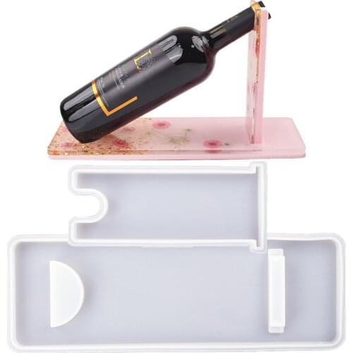 Crystal Wine Bottle Holder Resin Mold DIY Manual Storage Organizer Bracket, Champagne Bottle And Beer Bottle,Tray Mold JU0192