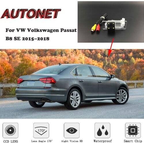 AUTONET Backup Rear View camera For VW Volkswagen Passat B8 SE 2015~2018 HD/CCD Night Vision/license plate camera