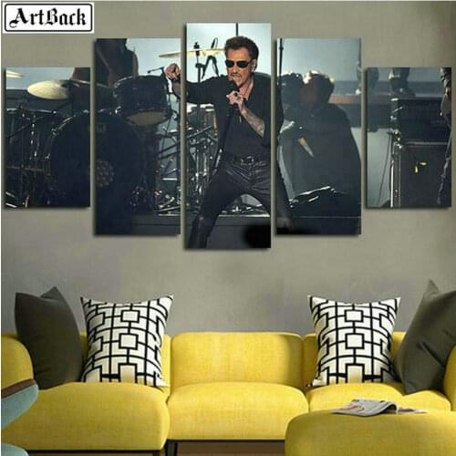 ARTBACK 5 spell diamond painting johnny hallyday full square drill French singer 5d mosaic handmade art sticker decoration