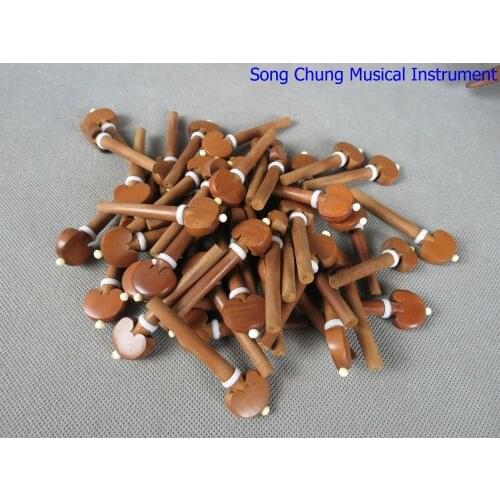 24pcs Natural jujube 4/4 Violin pegs,beaut white Circle decoration