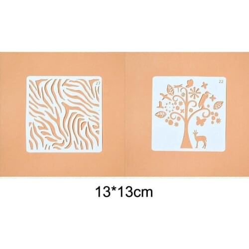 2pc Openwork River Template Bullet Journal Engraving Drawing Stencil Scrapbooking Album Decorative Embossing Template Reusable