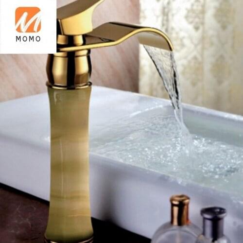 Royal Bathroom accessories, marble brass golden faucet, unique bathroom faucets