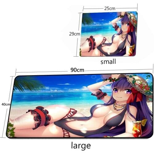 XGZ Anime Mouse Pad Sunny Beach Big Tits Sexy Anime Girl Pattern Diy Printed Mouse Pad Large Size 900x400x2MM PC Gaming Mousepad