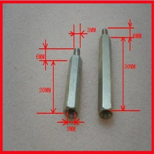 M3 copper column Hexagonal spacer column 20MM 30MM 35mm M3*20+6 M3*30+6