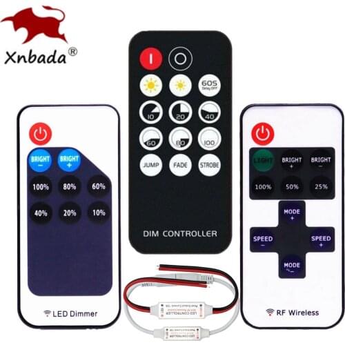 Mini 9/11/14/16/17Keys RF Wireless Led Remote Controller Led Dimmer Controller For Single Color CCT RGB Strip Light DC5-24V