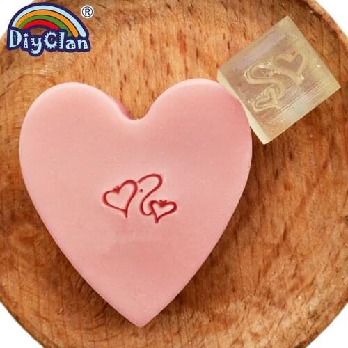 Mini Valentines Day Heart Shape Acrylic DIY Resin Chapter Handmade Soap Stamp Chapter Love Pattern Diy Patterns Z0023AX