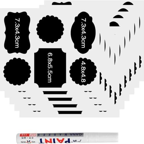 Multi-purpose Disposable Chalkboard Labels (60 Stickers ) with White Chalk Marker Pen, for Canisters, Cookie