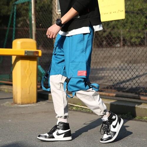 2021 New Harajuku Cotton Multi-Pockets Safari Style Fashion Cargo Pants Men Autumn Hip Hop Streetwear Casual Elastic Trousers