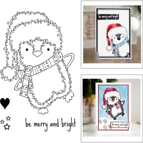 2021 New Christmas Penguin Hat Scarf Pattern Clear Stamps For DIY Making Paper Greeting Card Scrapbooking No Metal Cutting Dies