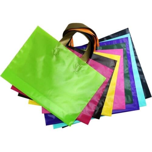 Wholesale 50pcs/lot Shopping Bags 30mm*20mm*5mm Multi Colors Plastic Bags Portable Handbag Universal Clothing Jewelry Gift Bags