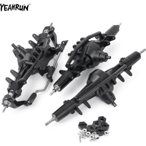 YEAHRUN Metal Front & Middle & Rear Complete Axle For 1/10 Axial SCX10 90021 90027 90028 6X6 Axle RC Crawler Car Upgrade Parts