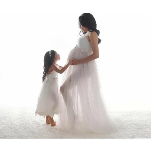 Maternity Gown Photography Dress Womens Stitching Gauze Clothes Bandage Pregnant Women Pregnancy Mopping Floor Long Dresses