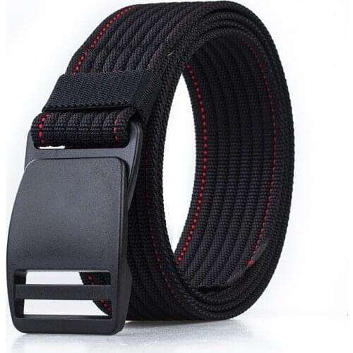 High Quality Pit Pattern Nylon Belt Environmental Protection pair buckle Men Women Belt plastic steel safety Check Buckle Belt