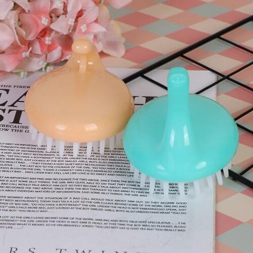 Wide Tooth Handheld Comb Silicone Scalp Massage Brush Washing Comb Mini Head Meridian Massage