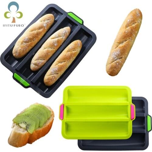8 Grids Home DIY Baking Non-stick French Silicone Hamburger Heat Resistant Bread Mold Easy Release Good Flexibility ZXH