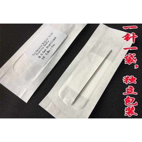 Tri-Beveled Medical Grade Piercing Needle, EO Gas Sterilized, single use, 5 cm length, Ear Body Blood Letting Hollow Needles