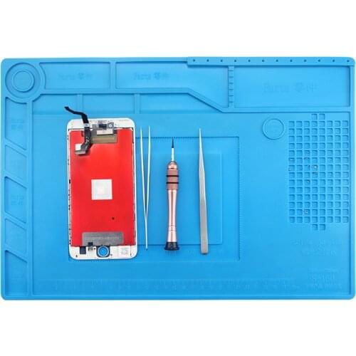 UANME S150 Magnetic Silicone Pad Hot Air Gun Station Heat Resistant Insulation Desk Mat Mobile Phone BGA Soldering Repair Tool
