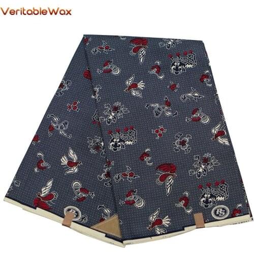 VeritableWax Polyester Wax Prints Fabric for sewing 2020 Ankara New High Quality 6 Yards African Fabric For Party Dress FP6041