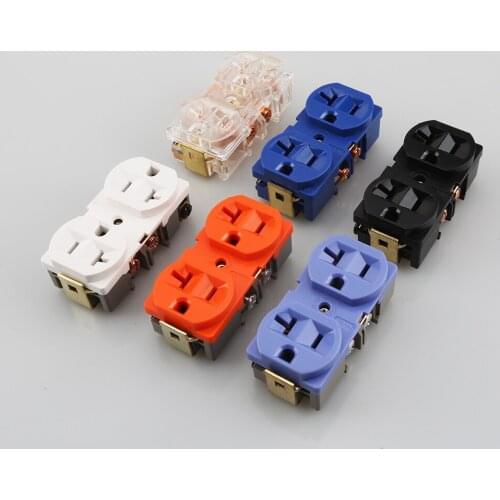 High Quality 2pcs Power Socket Black HIFI US 20A AC Power Receptacle Socket Red copper distributor