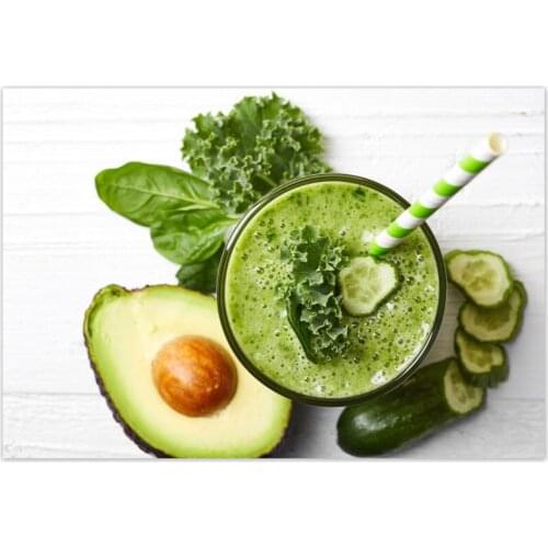 Custom High Quality Green Avocado Painting Wall Canvas Poster Cloth Print DIY Fabric Poster 20x30cm,27x40cm
