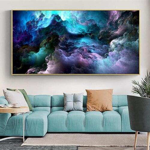 Vivid Color Wall Art Canvas Prints Modern Space Cloud Canvas Paintings Large Size Canvas Art Decorative Pictures For Bed Room