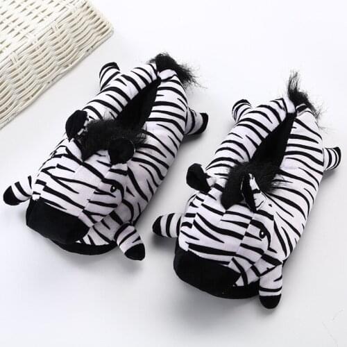 Womens/Men Winter Sneakers Indoor Warm Floor Slippers Cartoon Animal Cotton Shoes Ladies Couple Plush Slides Female Flip Flops
