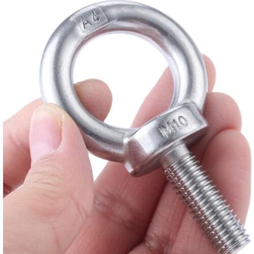 1Pc M10*30mm 316 Stainless Steel Eyebolt Lifting Eye Bolts Ring Screw Loop Hole Bolt Nuts Hardware For Cable Rope Lifting