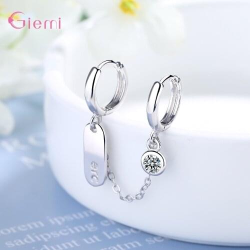 1Pc For Sale Genuine 925 Sterling Silver Double Ear Hole Earring For Women Super Cool Earring Fashion Jewelry For Women And Girl