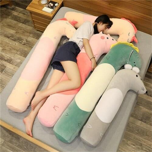120/160cm Cute Dinosaur Plush Toys Stuffed Animal Long Pillow Cushion Unicorn Doll Childrens Christmas Presents