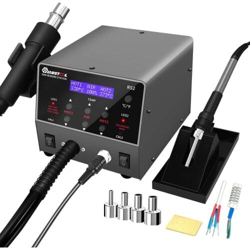 MUSTOOL RS2 Durable 2 in 1 Hot Air Rework Soldering Station 800W with PID Smart Temperature Control Repair Solder Tools